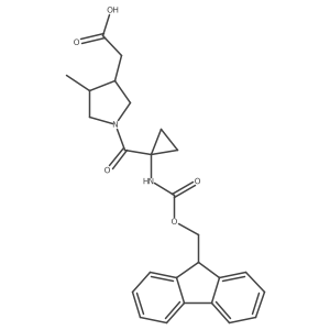 rac-2-[(3R,4R)-1-[1-({[(9H-fluoren-9-yl)methoxy]carbonyl}amino)cyclopropanecarbonyl]-4-methylpyrrolidin-3-yl]acetic acid Structure