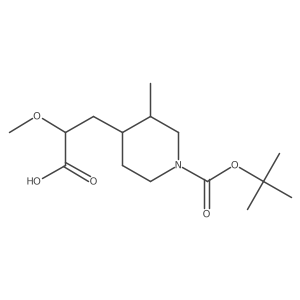 3-{1-[(Tert-butoxy)carbonyl]-3-methylpiperidin-4-yl}-2-methoxypropanoic acid结构式