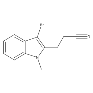 3-(3-bromo-1-methyl-1H-indol-2-yl)propanenitrile结构式