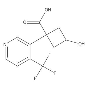 3-Hydroxy-1-[4-(trifluoromethyl)pyridin-3-yl]cyclobutane-1-carboxylic acid结构式