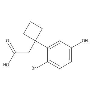 2-[1-(2-Bromo-5-hydroxyphenyl)cyclobutyl]acetic acid Structure