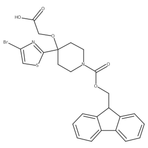 2-{[4-(4-bromo-1,3-thiazol-2-yl)-1-{[(9H-fluoren-9-yl)methoxy]carbonyl}piperidin-4-yl]oxy}acetic acid Structure