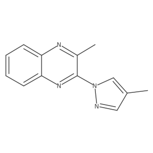 2-methyl-3-(4-methyl-1H-pyrazol-1-yl)quinoxaline结构式