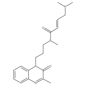 (2E)-4-(dimethylamino)-N-methyl-N-[3-(3-methyl-2-oxo-1,2-dihydroquinoxalin-1-yl)propyl]but-2-enamide结构式