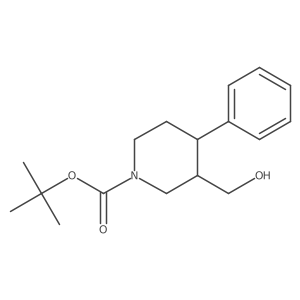 rac-tert-butyl (3R,4R)-3-(hydroxymethyl)-4-phenylpiperidine-1-carboxylate结构式