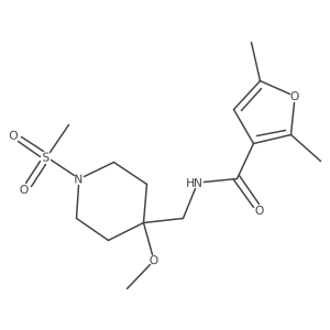 N-[(1-methanesulfonyl-4-methoxypiperidin-4-yl)methyl]-2,5-dimethylfuran-3-carboxamide结构式