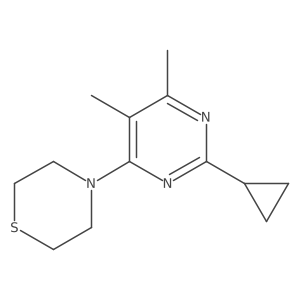 4-(2-Cyclopropyl-5,6-dimethylpyrimidin-4-yl)thiomorpholine结构式