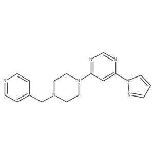 4-(1H-pyrazol-1-yl)-6-{4-[(pyridin-4-yl)methyl]piperazin-1-yl}pyrimidine结构式