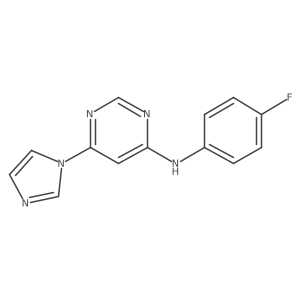 N-(4-fluorophenyl)-6-(1H-imidazol-1-yl)pyrimidin-4-amine结构式