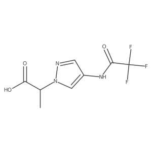 2-[4-(2,2,2-trifluoroacetamido)-1H-pyrazol-1-yl]propanoic acid结构式