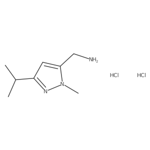 1-[1-methyl-3-(propan-2-yl)-1H-pyrazol-5-yl]methanamine dihydrochloride Structure