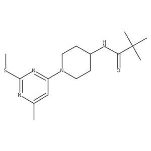 2,2-dimethyl-N-{1-[6-methyl-2-(methylsulfanyl)pyrimidin-4-yl]piperidin-4-yl}propanamide结构式