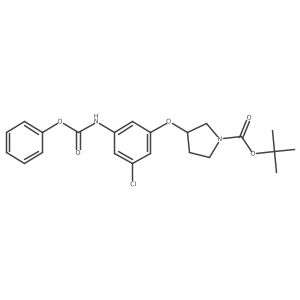 Tert-butyl 3-(3-chloro-5-((phenoxycarbonyl)amino)phenoxy)pyrrolidine-1-carboxylate结构式