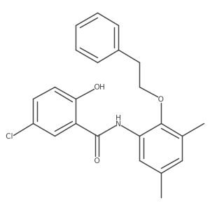 Benzamide,5-chloro-n-[3,5-dimethyl-2-(2-phenylethoxy)phenyl]-2-hydroxy- Structure