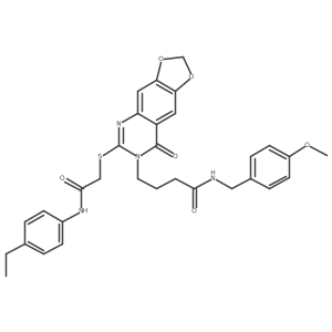 4-[6-({[(4-ethylphenyl)carbamoyl]methyl}sulfanyl)-8-oxo-2H,7H,8H-[1,3]dioxolo[4,5-g]quinazolin-7-yl]-N-[(4-methoxyphenyl)methyl]butanamide Structure