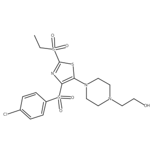 2-(4-{4-[(4-Chlorophenyl)sulfonyl]-2-(ethylsulfonyl)-1,3-thiazol-5-yl}piperazin-1-yl)ethanol结构式