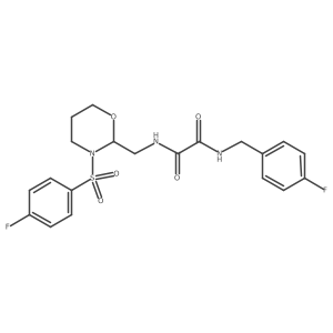 N'-[(4-fluorophenyl)methyl]-N-[[3-(4-fluorophenyl)sulfonyl-1,3-oxazinan-2-yl]methyl]oxamide Structure