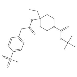 Tert-butyl 4-(2-(4-(methylsulfonyl)phenyl)acetamido)-4-ethylpiperidine-1-carboxylate结构式