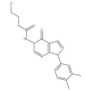 4-chloro-N-(1-(3,4-dimethylphenyl)-4-oxo-1H-pyrazolo[3,4-d]pyrimidin-5(4H)-yl)butanamide结构式