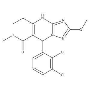 Methyl 7-(2,3-dichlorophenyl)-5-ethyl-2-(methylthio)-4,7-dihydro-[1,2,4]triazolo[1,5-a]pyrimidine-6-carboxylate结构式