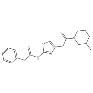 1-(4-(2-(3-Methylpiperidin-1-yl)-2-oxoethyl)thiazol-2-yl)-3-phenylurea结构式