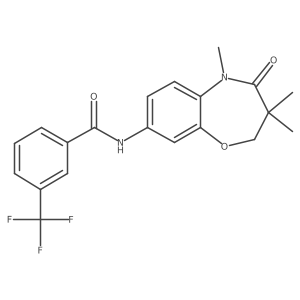 3-(trifluoromethyl)-N-(3,3,5-trimethyl-4-oxo-2,3,4,5-tetrahydrobenzo[b][1,4]oxazepin-8-yl)benzamide结构式