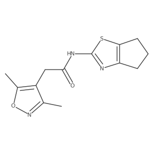 N-(5,6-dihydro-4H-cyclopenta[d][1,3]thiazol-2-yl)-2-(3,5-dimethyl-1,2-oxazol-4-yl)acetamide结构式