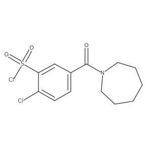 2-Chloro-5-[(hexahydro-1H-azepin-1-yl)carbonyl]benzenesulfonyl chloride结构式
