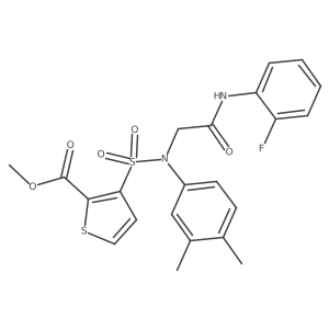 methyl 3-(N-(3,4-dimethylphenyl)-N-(2-((2-fluorophenyl)amino)-2-oxoethyl)sulfamoyl)thiophene-2-carboxylate Structure