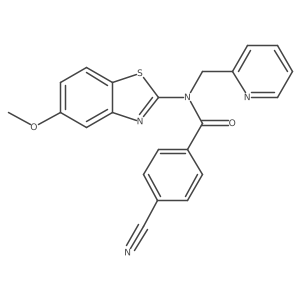 4-cyano-N-(5-methoxybenzo[d]thiazol-2-yl)-N-(pyridin-2-ylmethyl)benzamide结构式