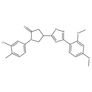 1-(3-Chloro-4-methylphenyl)-4-[3-(2,4-dimethoxyphenyl)-1,2,4-oxadiazol-5-yl]pyrrolidin-2-one Structure