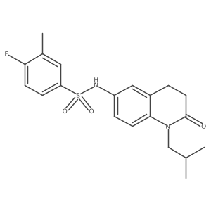 4-fluoro-3-methyl-N-[1-(2-methylpropyl)-2-oxo-1,2,3,4-tetrahydroquinolin-6-yl]benzene-1-sulfonamide Structure