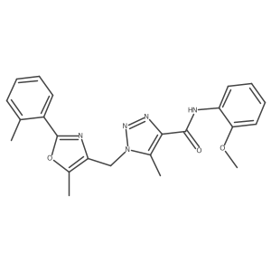N-(2-methoxyphenyl)-5-methyl-1-{[5-methyl-2-(2-methylphenyl)-1,3-oxazol-4-yl]methyl}-1H-1,2,3-triazole-4-carboxamide结构式