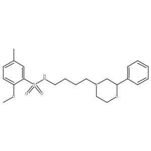 2-methoxy-5-methyl-N-(4-(2-phenylmorpholino)butyl)benzenesulfonamide结构式