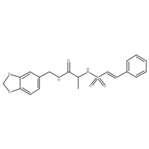 N-(1,3-Benzodioxol-5-ylmethyl)-2-[[(E)-2-phenylethenyl]sulfonylamino]propanamide结构式