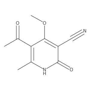 5-acetyl-4-methoxy-6-methyl-2-oxo-1H-pyridine-3-carbonitrile结构式