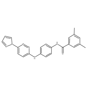 3,5-dimethyl-N-(4-{[6-(1H-pyrazol-1-yl)pyridazin-3-yl]amino}phenyl)benzamide结构式