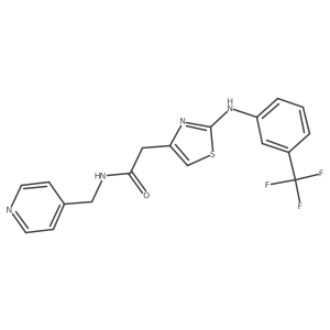 N-(pyridin-4-ylmethyl)-2-(2-((3-(trifluoromethyl)phenyl)amino)thiazol-4-yl)acetamide Structure