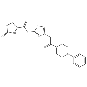 5-oxo-N-(4-(2-oxo-2-(4-(pyridin-2-yl)piperazin-1-yl)ethyl)thiazol-2-yl)pyrrolidine-2-carboxamide Structure