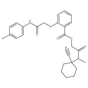 [(1-Cyanocyclohexyl)(methyl)carbamoyl]methyl 2-({[(4-fluorophenyl)carbamoyl]methyl}sulfanyl)benzoate Structure