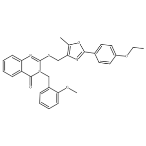 2-(((2-(4-ethoxyphenyl)-5-methyloxazol-4-yl)methyl)thio)-3-(2-methoxybenzyl)quinazolin-4(3H)-one Structure