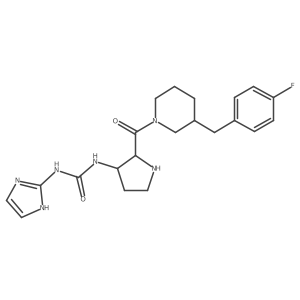 1-(2-(3-(4-Fluorobenzyl)piperidine-1-carbonyl)pyrrolidin-3-yl)-3-(1H-imidazol-2-yl)urea Structure