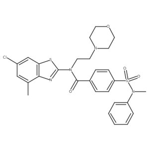 N-(6-Chloro-4-methyl-2-benzothiazolyl)-4-[(methylphenylamino)sulfonyl]-N-[2-(4-morpholinyl)ethyl]benzamide结构式
