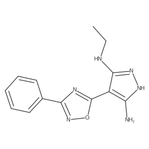 N3-ethyl-4-(3-phenyl-1,2,4-oxadiazol-5-yl)-1H-pyrazole-3,5-diamine结构式