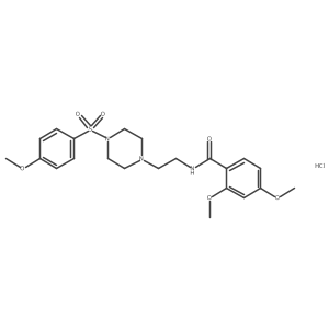2,4-dimethoxy-N-(2-(4-((4-methoxyphenyl)sulfonyl)piperazin-1-yl)ethyl)benzamide hydrochloride结构式