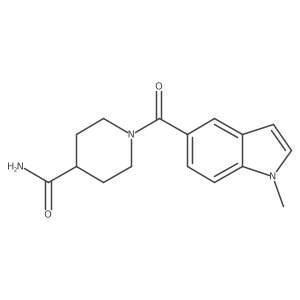 1-[(1-methyl-1H-indol-5-yl)carbonyl]piperidine-4-carboxamide结构式