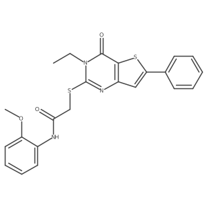 2-({3-ethyl-4-oxo-6-phenyl-3H,4H-thieno[3,2-d]pyrimidin-2-yl}sulfanyl)-N-(2-methoxyphenyl)acetamide结构式