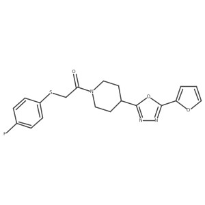 2-[(4-Fluorophenyl)sulfanyl]-1-{4-[5-(furan-2-yl)-1,3,4-oxadiazol-2-yl]piperidin-1-yl}ethan-1-one Structure