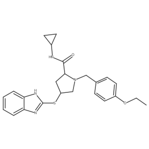 (4R)-4-(1H-benzimidazol-2-ylthio)-N-cyclopropyl-1-(4-ethoxybenzyl)-L-prolinamide Structure