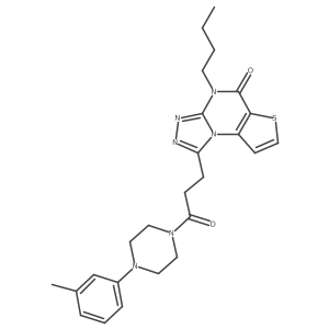 4-butyl-1-(3-oxo-3-(4-(m-tolyl)piperazin-1-yl)propyl)thieno[2,3-e][1,2,4]triazolo[4,3-a]pyrimidin-5(4H)-one Structure